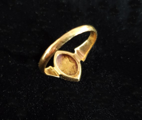 Antique 18k gold enamel and diamond memorial ring - image 3