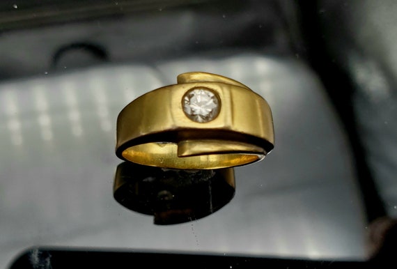 Vintage 14K Gold Art Deco Style Diamond ring - image 1