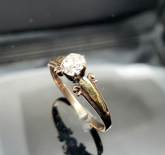 Lovely Victorian 15K Gold Old Miner Diamond Ring Etsy Australia