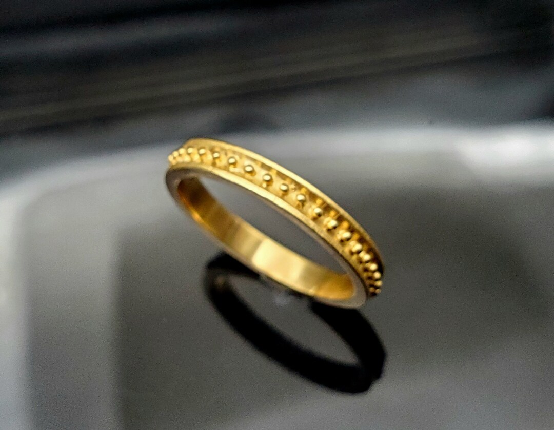 Toscana Italiana 18K Gold Plated Choice of Finish Etruscan Band Ring