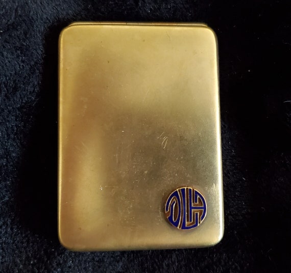 Vintage 14K Gold monogramed pill/stamp case - image 1