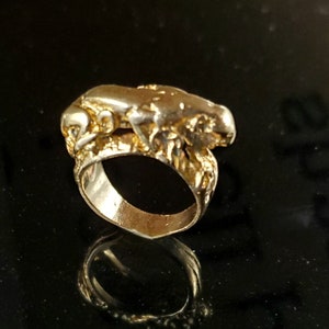 Wonderful Abstract 14K Gold Panther Ring