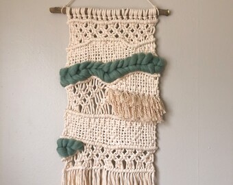 Macra-Weave muur hangen, Macrame muur hangen, Boho Wall Art,