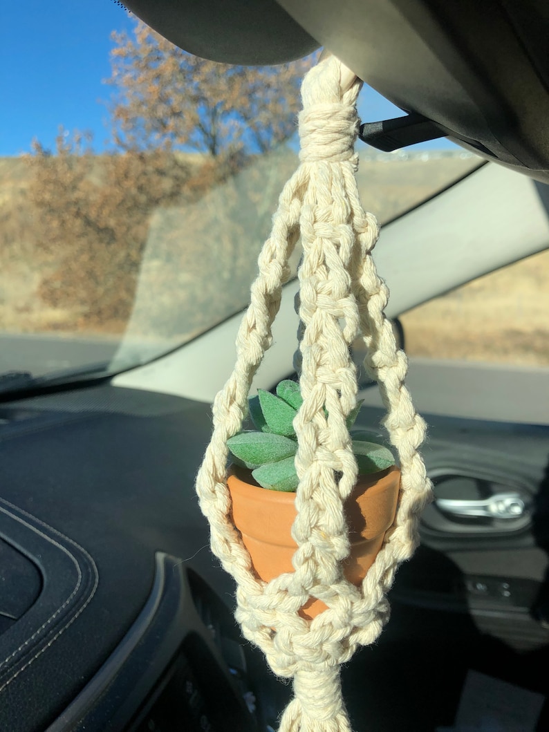 Macramé mini plantenhanger afbeelding 5