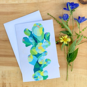 Carte de voeux cactus, papeterie de peinture botanique cactus avec enveloppe blanche