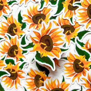 Sticker vinyle tournesol / Stickers ordinateur portable et bouteille d'eau découpés / Sticker floral assez mignon résistant à l'eau