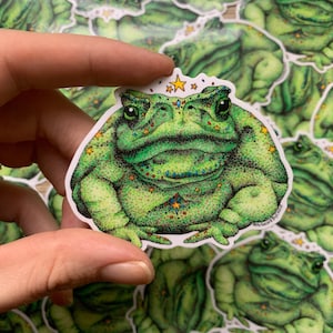 Sticker crapaud découpé, vinyle résistant aux intempéries prince grenouille