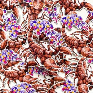 Autocollant en vinyle scorpion, décalcomanie fleur de glycine découpée, autocollant résistant aux rayures pour ordinateur portable, bouteille d'eau, autocollant pour pare-chocs, cahier