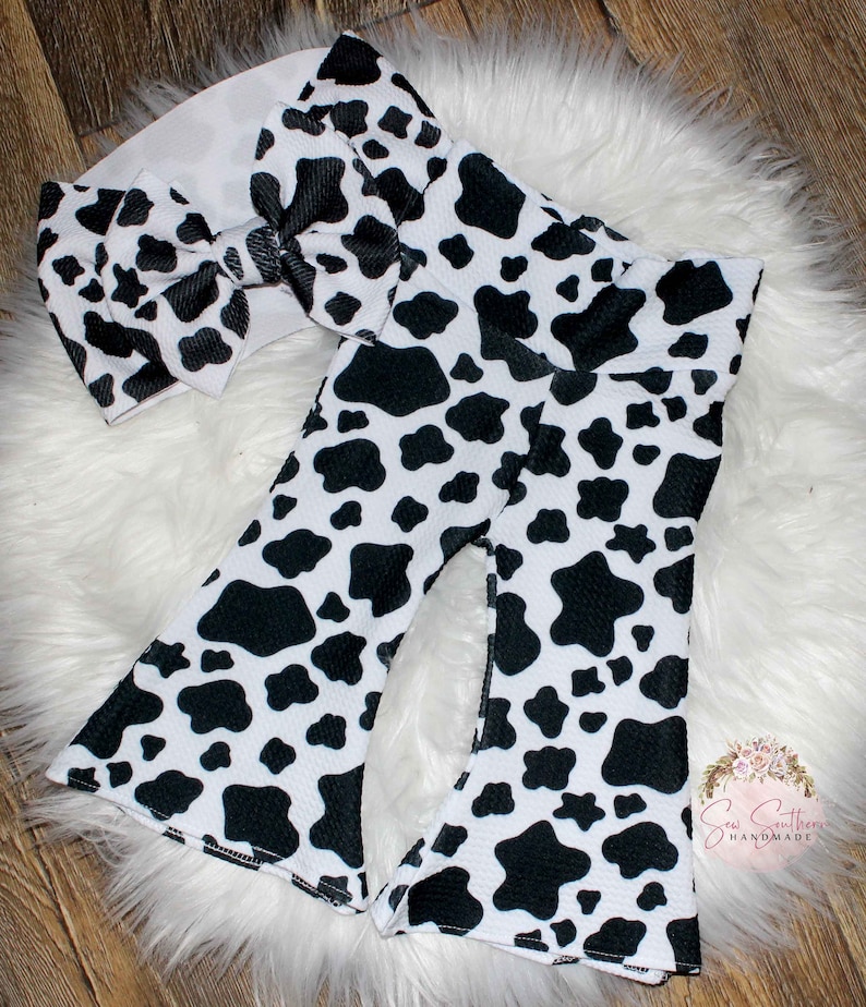 cow print bell bottoms womens
