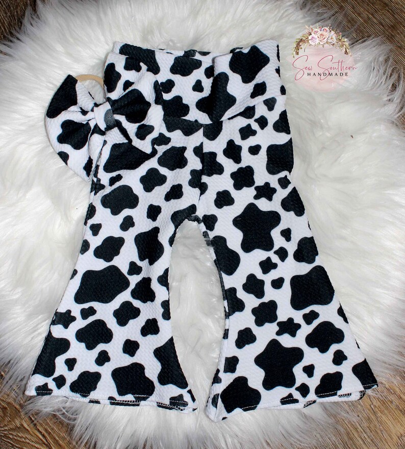 cow print bell bottoms womens