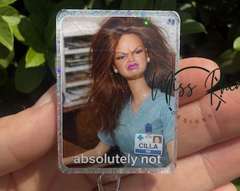 Personalized Funny Badge Reel | Cringe Doll | Nurse Badge Reel Funny | Snarky | Nurse Gift | Nurse Badge Holder | ID Holder | Cute Badge