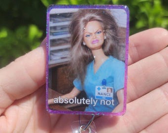 Funny Badge Reel | Cringe Doll WTF | Nurse Badge Reel Funny | ID Badge Holder | Nurse Gift | Nurse Badge Holder | ID Holder | Cute Badge