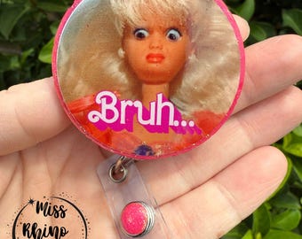 Funny Badge Reel | Cringe Doll WTF | Nurse Badge Reel Funny | ID Badge Holder | Nurse Gift | Nurse Badge Holder | ID Holder | Cute Badge