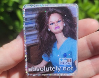 Funny Badge Reel | Cringe Doll WTF | Nurse Badge Reel Funny | ID Badge Holder | Nurse Gift | Nurse Badge Holder | ID Holder | Cute Badge