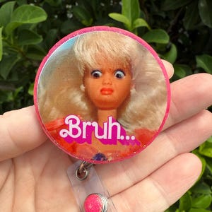 Funny Badge Reel | Cringe Doll WTF | Nurse Badge Reel Funny | ID Badge Holder | Nurse Gift | Nurse Badge Holder | ID Holder | Cute Badge