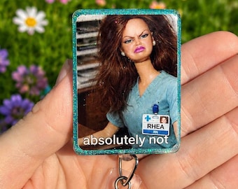 Personalized Doll Meme Badge Reels, Funny Face Doll Badge Reel, Coworker Gift for Her, Work ID Badge Clip, Cringe Gift For Nurse