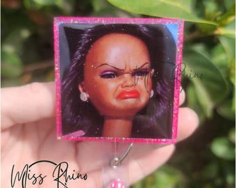 Funny Badge Reel | Cringe Doll WTF | Nurse Badge Reel Funny | ID Badge Holder | Nurse Gift | Nurse Badge Holder | ID Holder | Cute Badge