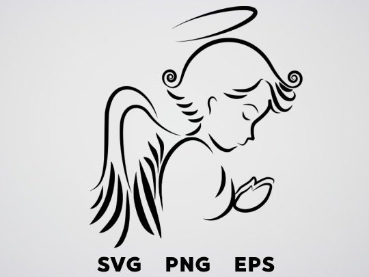 ANGEL SVG File, Christmas Angel Svg, Png, Eps Files, Angel Clipart, Angel Vector Angel Silhouette Studio, Cricut Svg Files, Cut Files