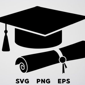 Graduation svg, Hat svg, Diploma svg, Graduation Cut File - svg - Silhouette - Cricut Cut File - Descarga digital, University svg