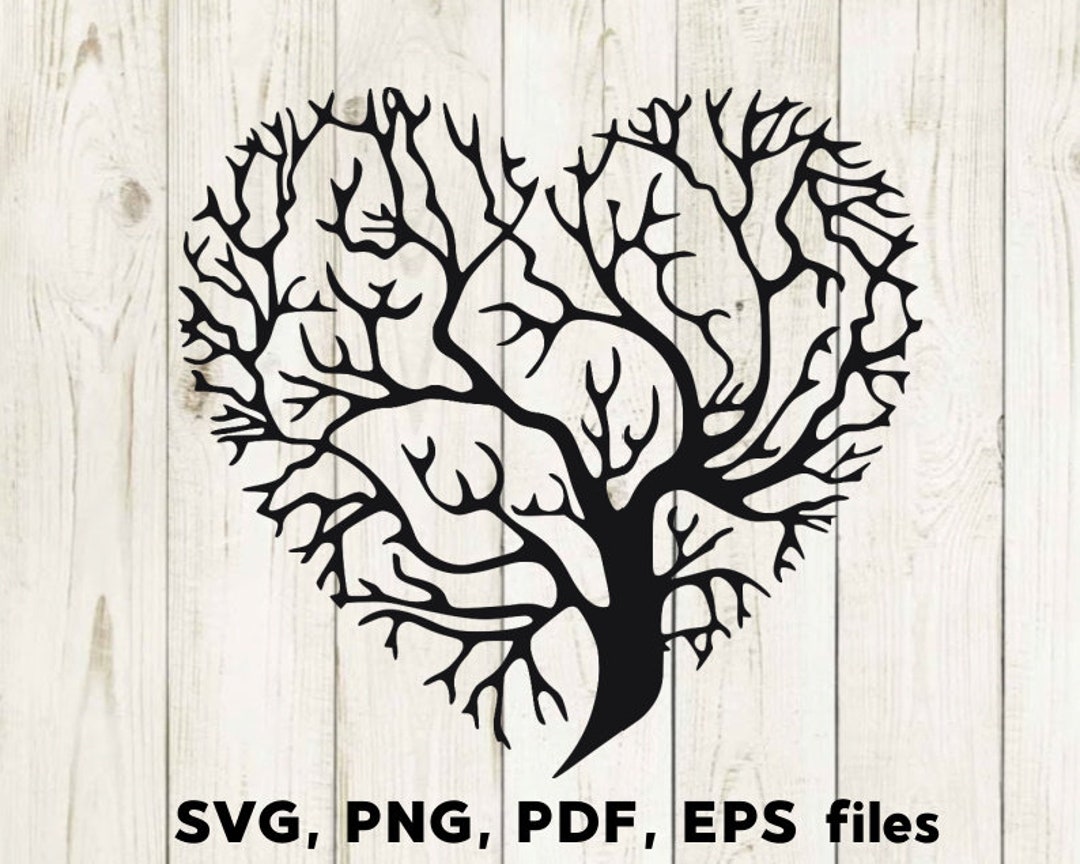 Heart Tree SVG, Tree With Heart SVG, Clipart, Cut Files for Silhouette ...