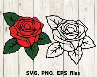 Rose SVG, Flowers SVG, Rose Bundle SVG, Rose Silhouette, Black Rose Vector, Rose Clipart, Printable, Cricut, Digital File, Instant Download