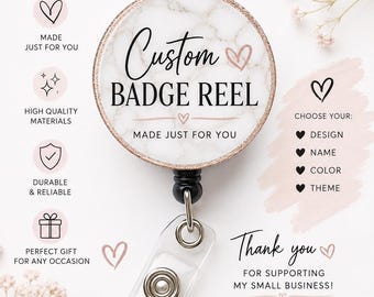 Custom Badge Reel, Custom Photo Badge, Nurse Badge Reel, Teacher Badge Reel, Retractable Reel, Pet Badge Reel, Create Your Own Badge Reel