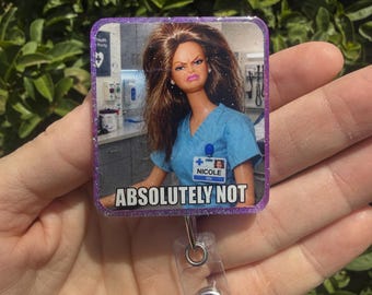 Personalized Funny Badge Reel | Cringe Doll | Nurse Badge Reel Funny | Snarky | Nurse Gift | Nurse Badge Holder | ID Holder | Cute Badge