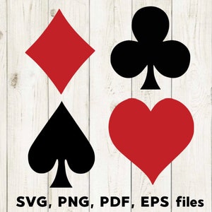 Speelkaarten svg, Ace, Diamonds, Spades, Hearts, Clubs, Clip Art, Clipart, Design, Svg Files, Png, Eps, Pdf, Silhouette, Cricut, Cut File