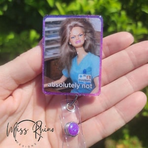 Personalized Funny Badge Reel | Cringe Doll | Nurse Badge Reel Funny | Snarky | Nurse Gift | Nurse Badge Holder | ID Holder | Cute Badge