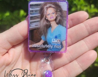 Personalized Funny Badge Reel | Cringe Doll | Nurse Badge Reel Funny | Snarky | Nurse Gift | Nurse Badge Holder | ID Holder | Cute Badge