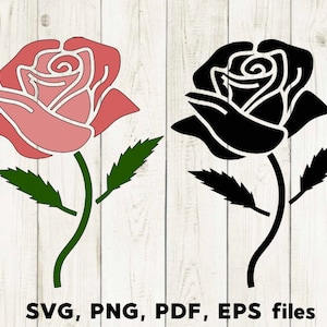 Rose SVG, Flowers SVG, Roses SVG, Rose Silhouette, Red Rose Vector, Rose Clipart, Printable, Cricut, Digital File, Instant Download