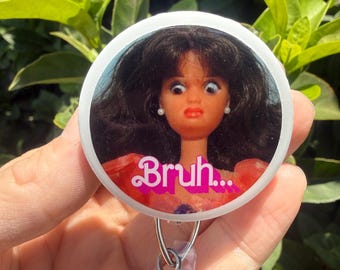 Funny Badge Reel | Cringe Doll WTF | Nurse Badge Reel Funny | ID Badge Holder | Nurse Gift | Nurse Badge Holder | ID Holder | Cute Badge