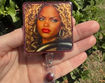 Cringe doll Funny | Meme Badge Reel | Cringe Face, Glitter Badge Reel | Nurse Teacher Office | Gift for Nurse