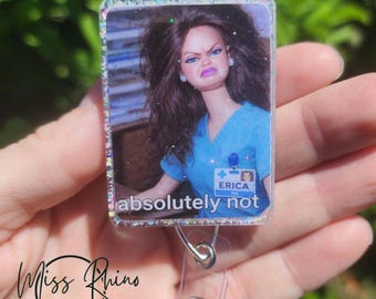 Funny Badge Reel | Cringe Doll WTF | Nurse Badge Reel Funny | ID Badge Holder | Nurse Gift | Nurse Badge Holder | ID Holder | Cute Badge