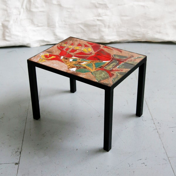 Mid Century French tiled side table