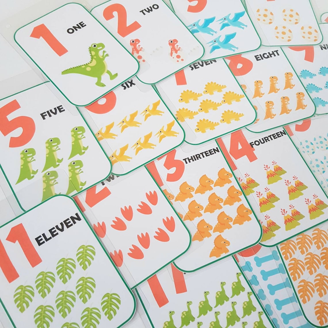 DINOSAUR NUMBER Flash Cards / Printable / Dinosaur Printable - Etsy