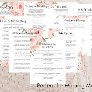 Hymn Lyrics | Morning Menu Pages