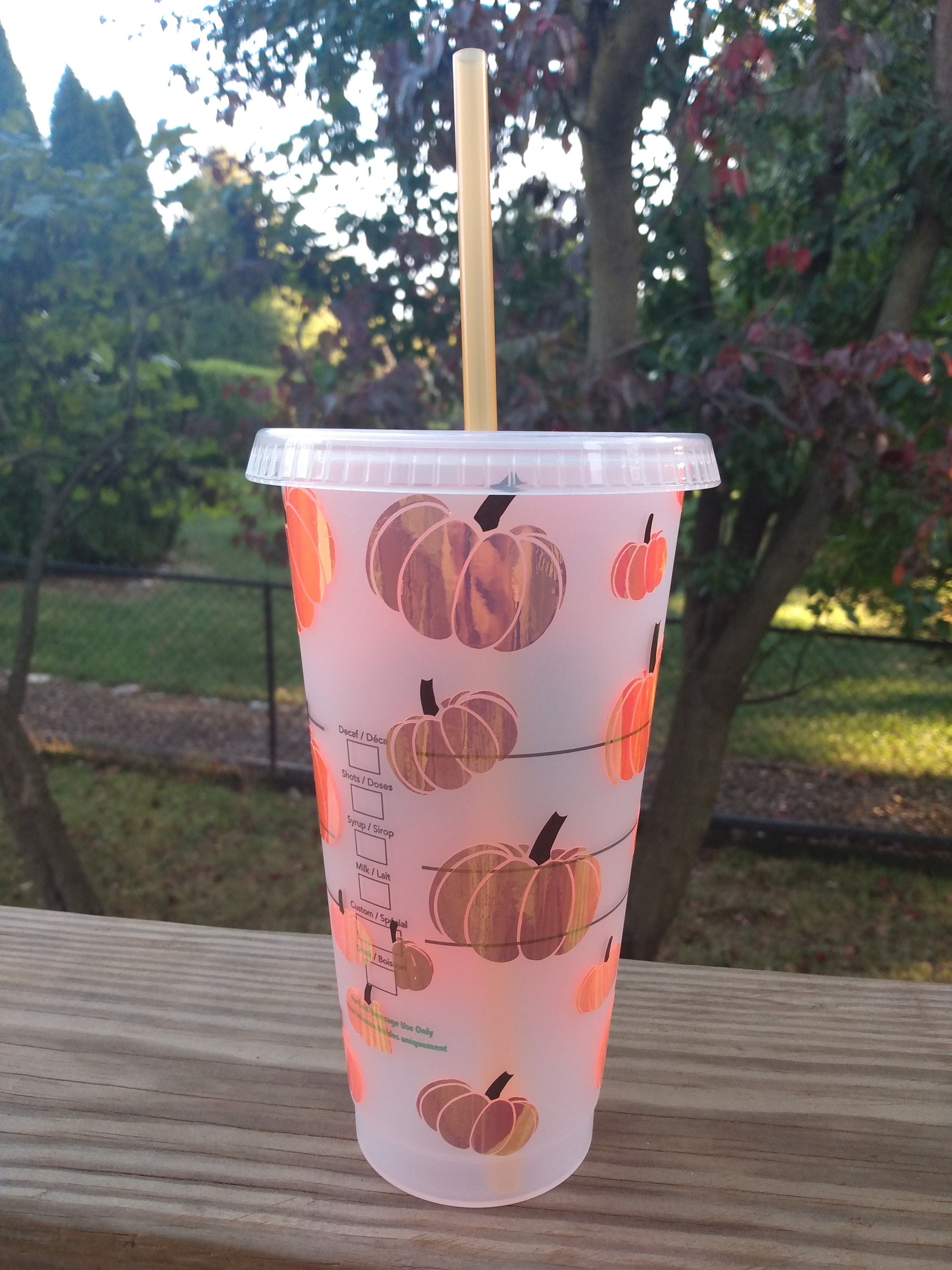 Pumpkin Starbucks Cold Cup Full Wrap Design Etsy