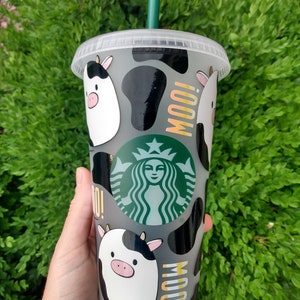 Cow print + Plush Cow Starbucks Cold Cup - Full Wrap design