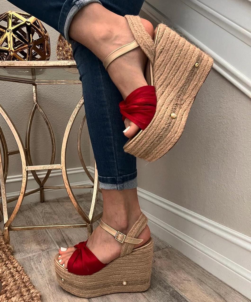 Red Wedge Shoes