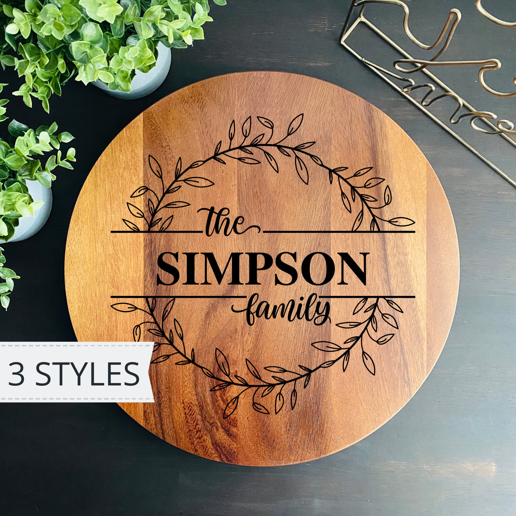 Benutzerdefinierte monogrammierte faule Susan Holz | Etsy