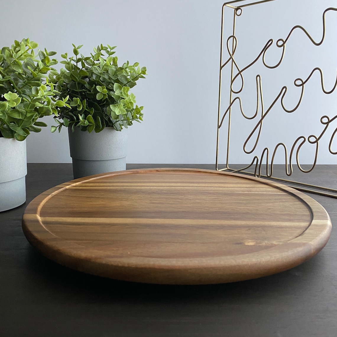 Custom Monogrammed Wood Lazy Susan Home Decor Wedding Etsy