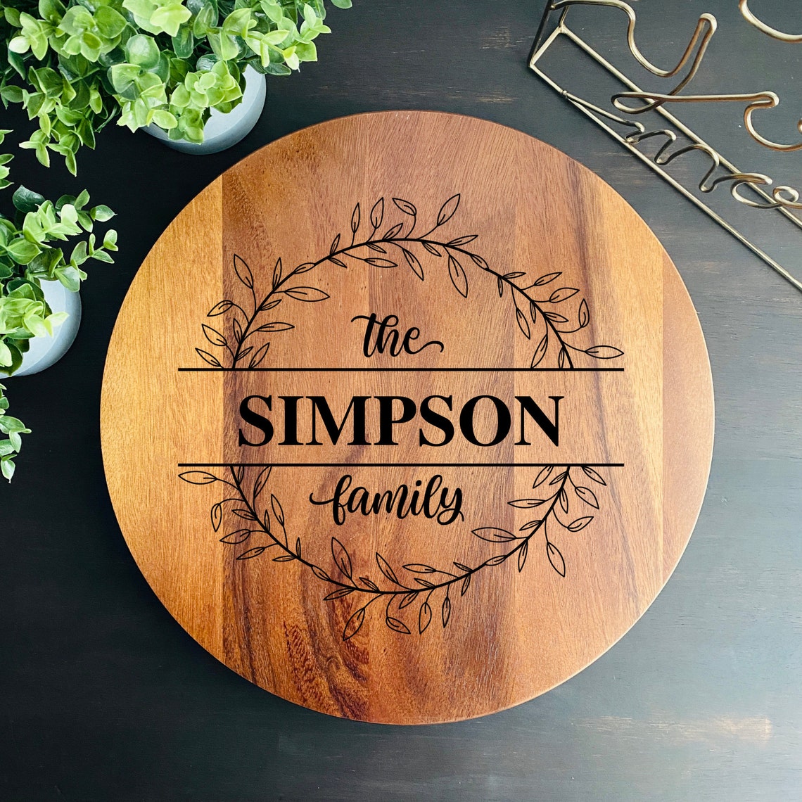 Benutzerdefinierte monogrammierte faule Susan Holz | Etsy