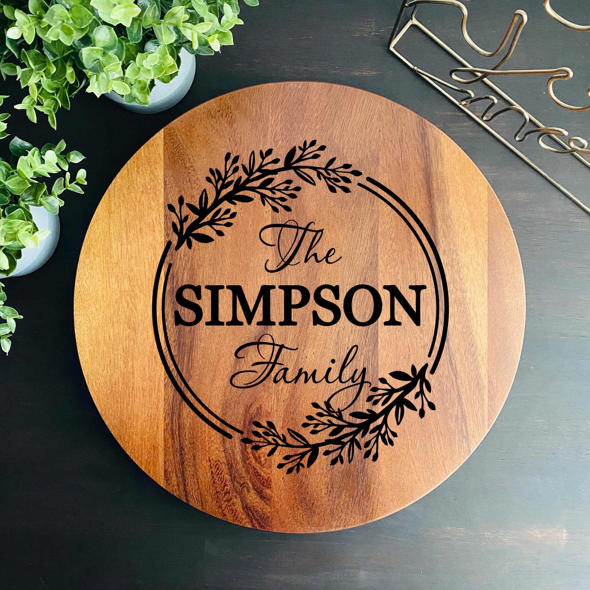 Benutzerdefinierte monogrammierte faule Susan Holz | Etsy