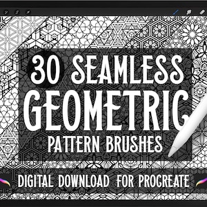 Procreate 用シームレスな幾何学模様ブラシ 30 個 | デジタル ダウンロード