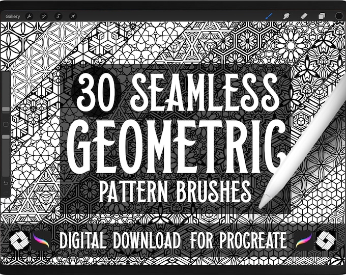 30 Seamless Geometric Pattern Brushes for Procreate Digital Download - Etsy