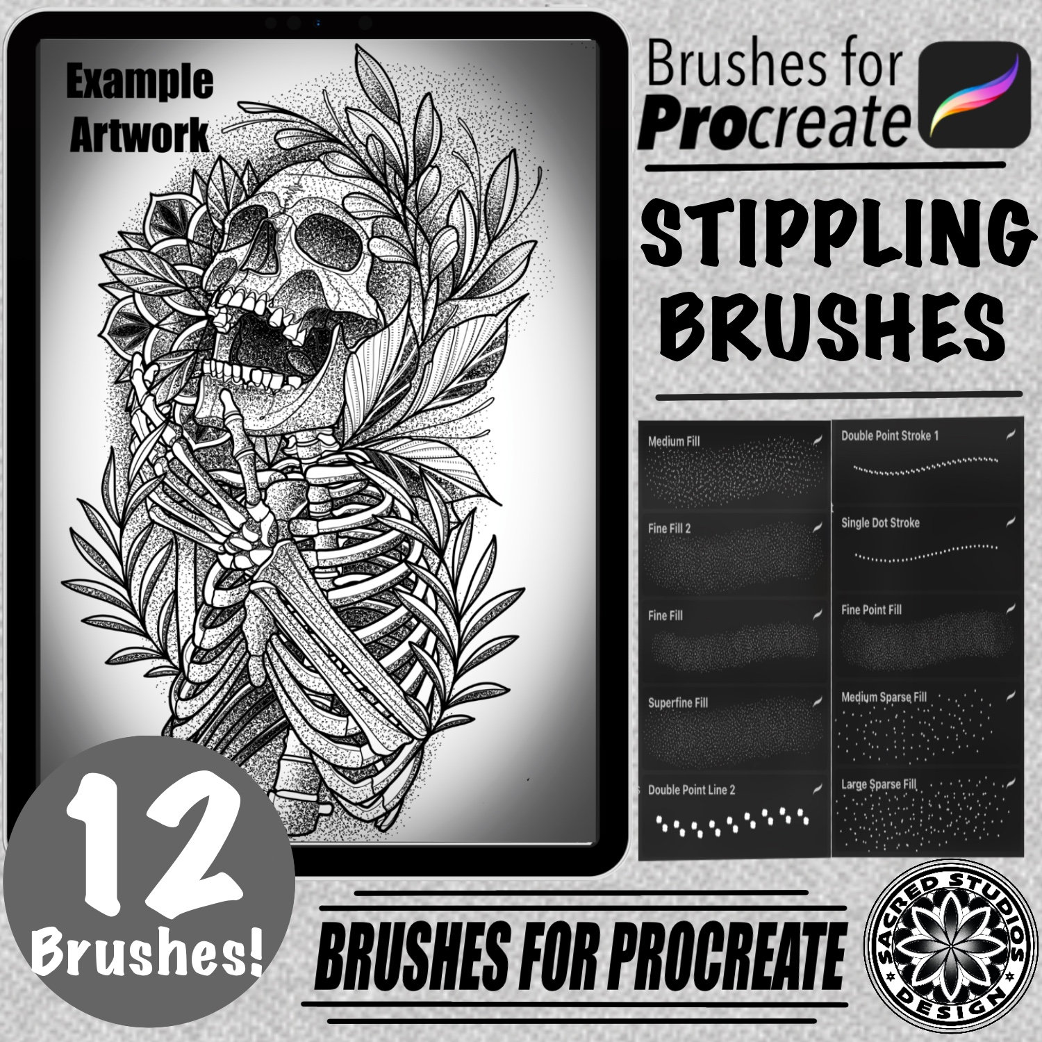 12 Stippling Brushes for Procreate! - Etsy