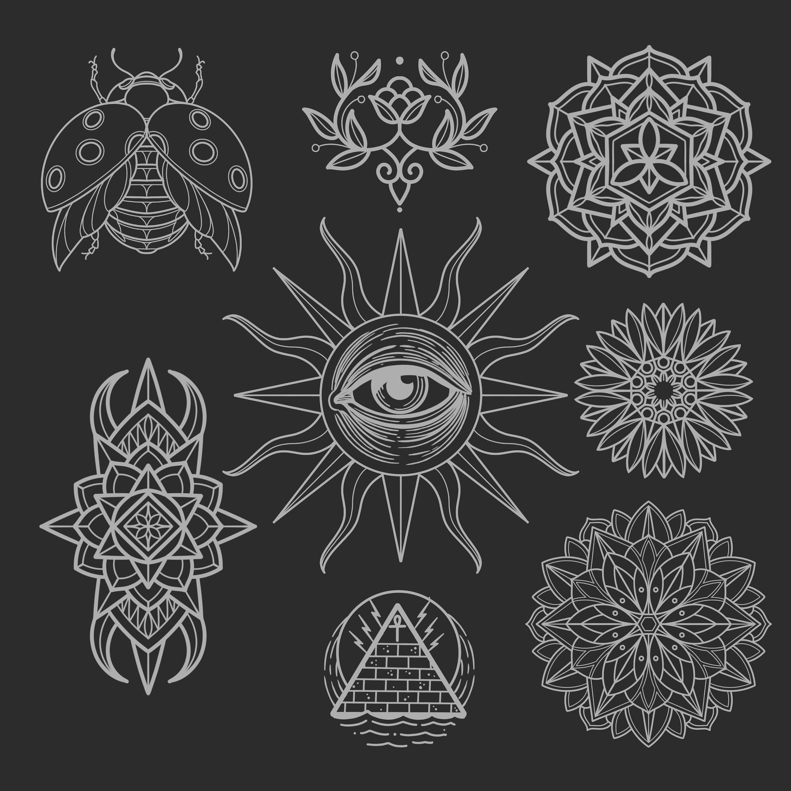 Mandala Brush Stamps for Procreate Over 50 Stamps - Etsy