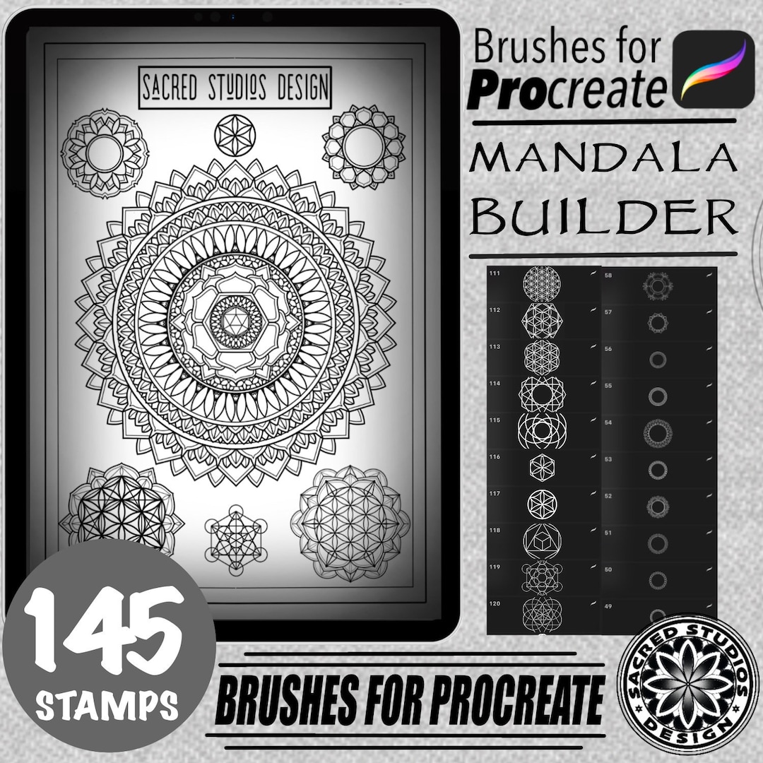 145 Mandala Stamp Set Brushes for Procreate - Etsy