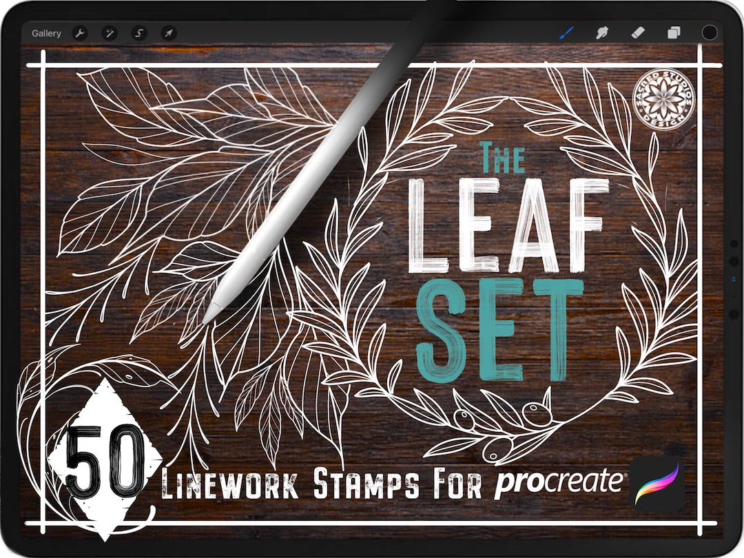 50 Leaf Design Brush Stamps for Procreate - Etsy